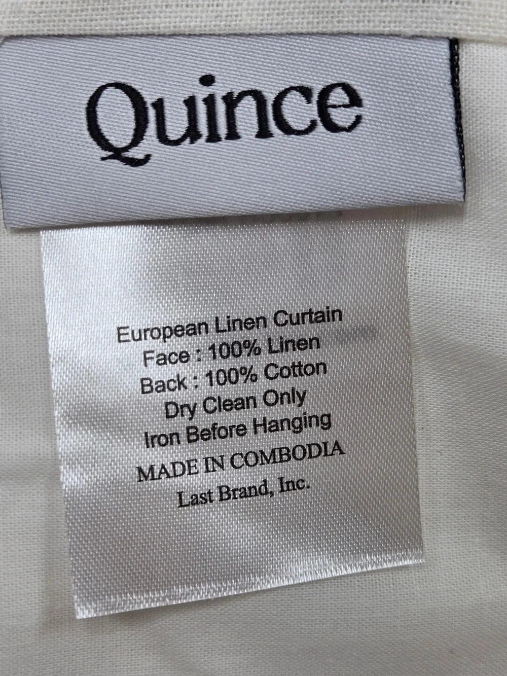 NWT QUINCE Set Of 2 48x84 European Linen Curtains Cream 0504